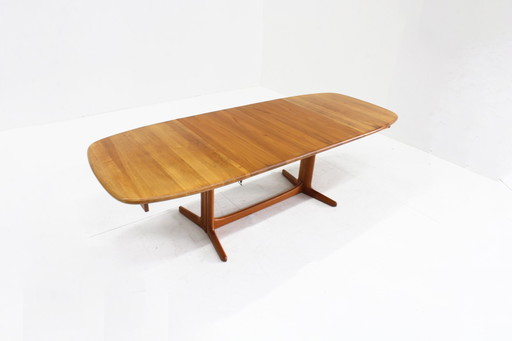 Vintage Deense Ovalen Uitschuifbare Eettafel Tafel Massief Teak 1960S