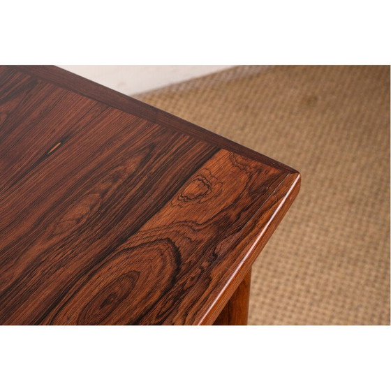 Image 1 of Vintage uittrekbare en omkeerbare tafel in rozenhout en vilt van Arne Whal Iversen, Denemarken 1960