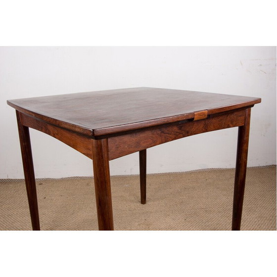 Image 1 of Vintage uittrekbare en omkeerbare tafel in rozenhout en vilt van Arne Whal Iversen, Denemarken 1960