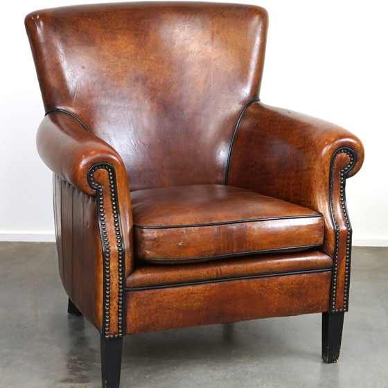 Image 1 of Armchair/ fauteuil gemaakt van schapenleer