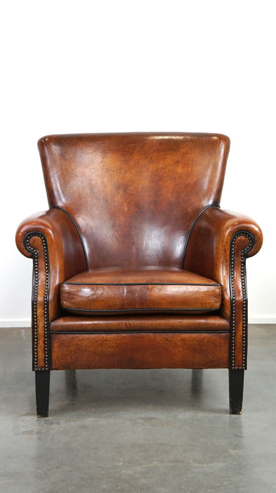 Image 1 of Armchair/ fauteuil gemaakt van schapenleer