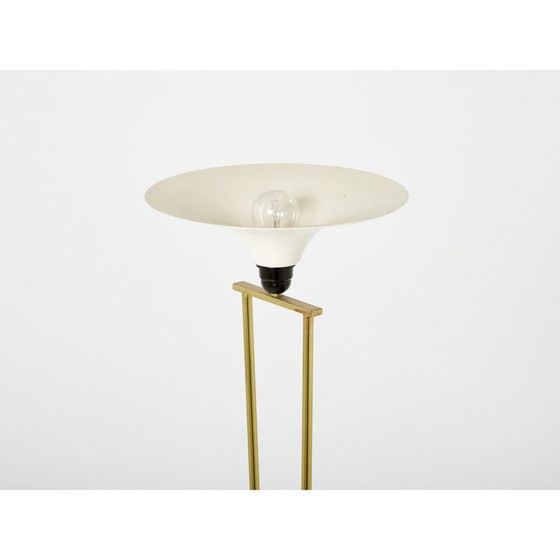 Image 1 of Vintage Italiaanse staande lamp Stilnovo in messing en opaline, 1960