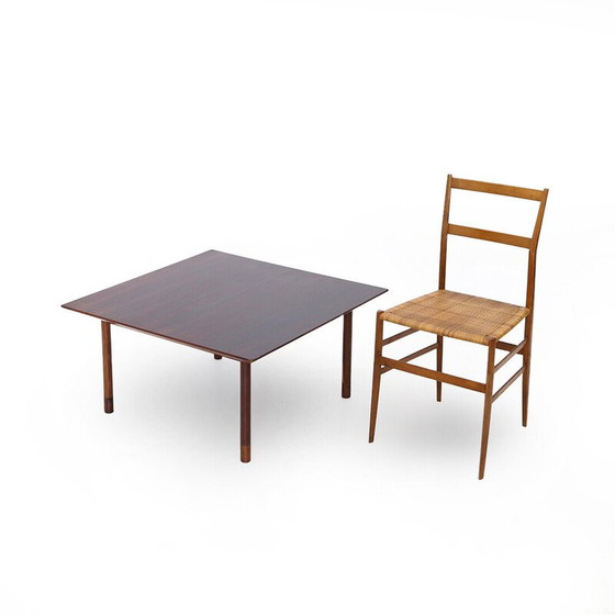 Image 1 of Vierkante massief houten salontafel, 1960