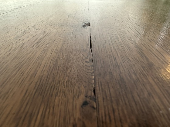 Image 1 of Vintage brutalist XL eettafel in eik (10 personen)