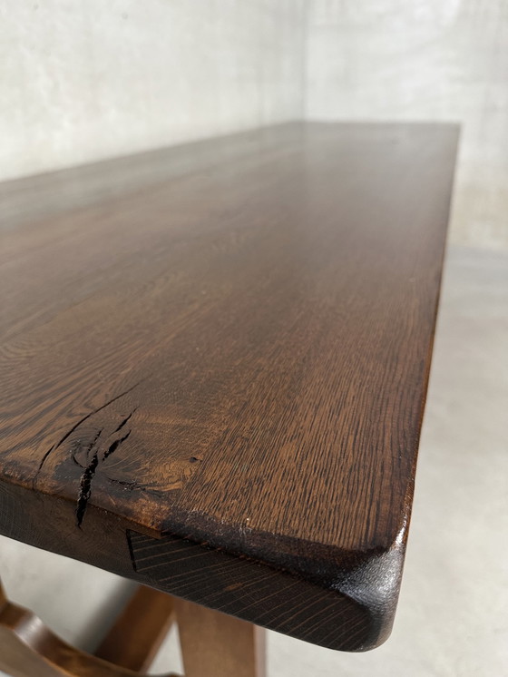 Image 1 of Vintage brutalist XL eettafel in eik (10 personen)