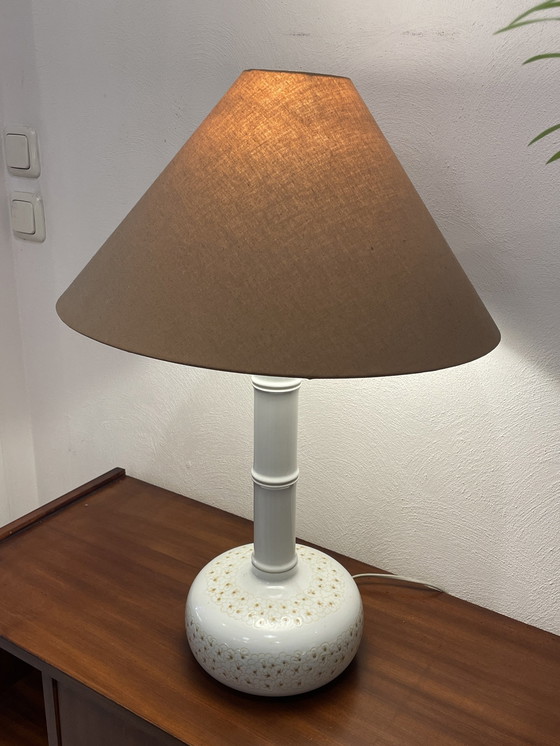 Image 1 of Tafellamp / Schemerlamp, Royal Copenhagen, Aardewerk In Faux Bamboe Stijl, 1960'S Denemarken