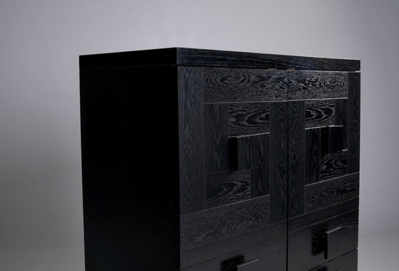 Image 1 of Belgian Brutalist Cabinet With Graphical Design ’70S