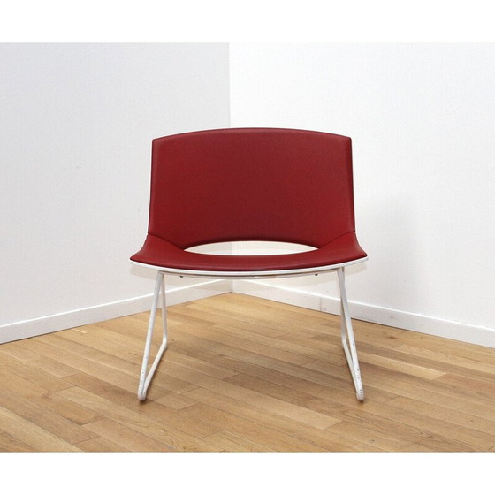 Image 1 of Paar vintage "Oh! , Enea" stoelen in wit getint metaal en kunststof van Enea