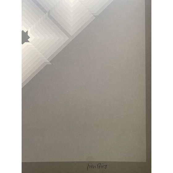 Image 1 of Vintage fotolithografie "Tribute to Vasarely" 13/15 door Jim Bird voor Poligrafa, Barcelona 1970