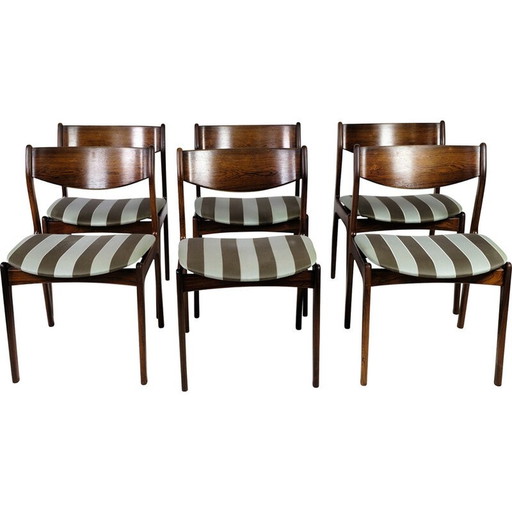 Set van 6 vintage rozenhouten eetkamerstoelen door Farsø møbelfabrik, 1960