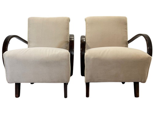 2x Jindrich Halabala fauteuil