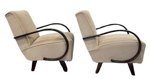 2x Jindrich Halabala fauteuil