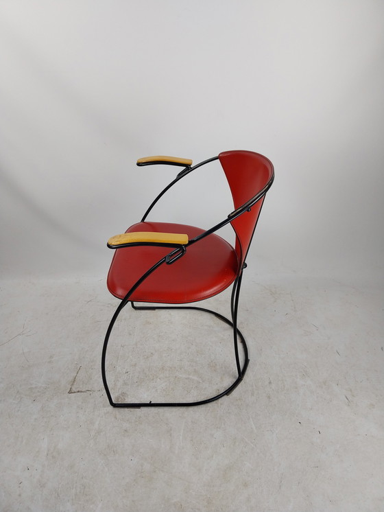Image 1 of 1 X Set Van 6 Arrben Italy 1980'S Eetkamerstoelen. 