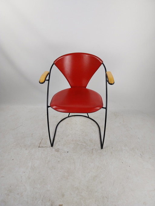 1 X Set Van 6 Arrben Italy 1980'S Eetkamerstoelen. 