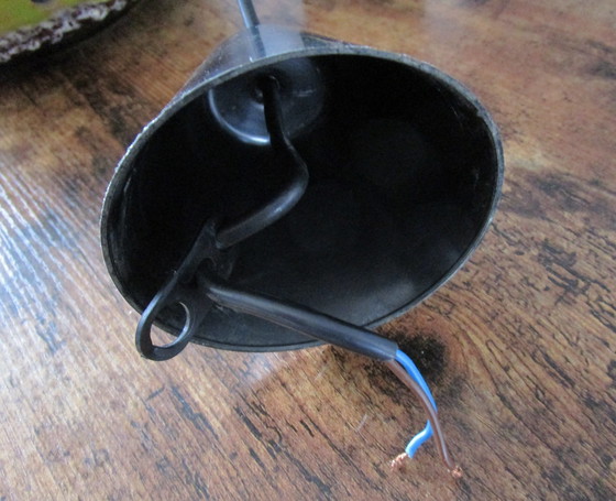 Image 1 of Mooie Puntgave Grote Hanglamp van Keramiek uit de Jaren 1970