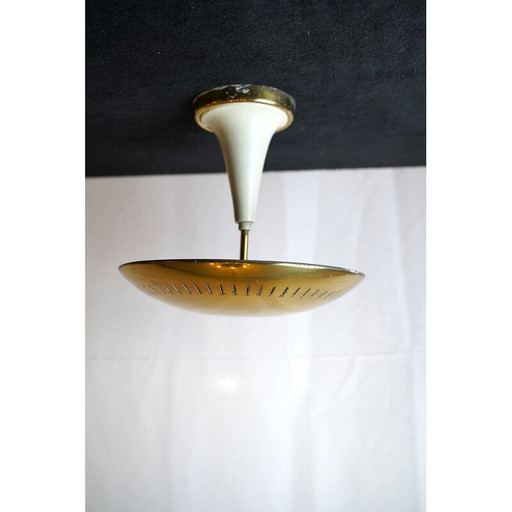Vintage messing en lak plafondlamp van Lumi Milano Italiaans 1950