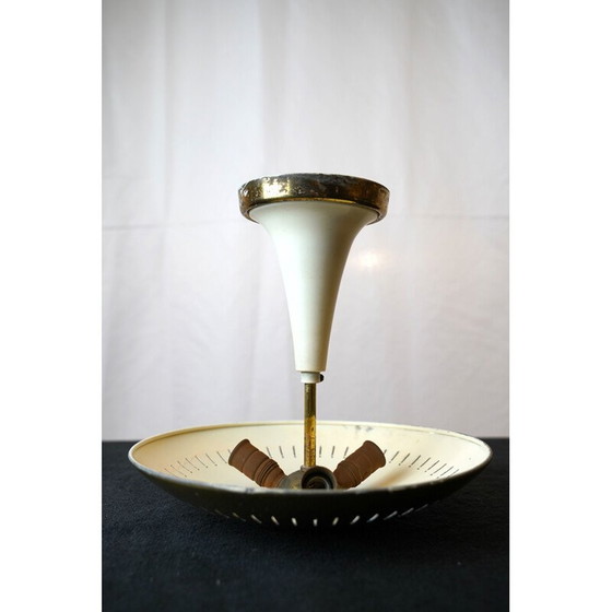 Image 1 of Vintage messing en lak plafondlamp van Lumi Milano Italiaans 1950