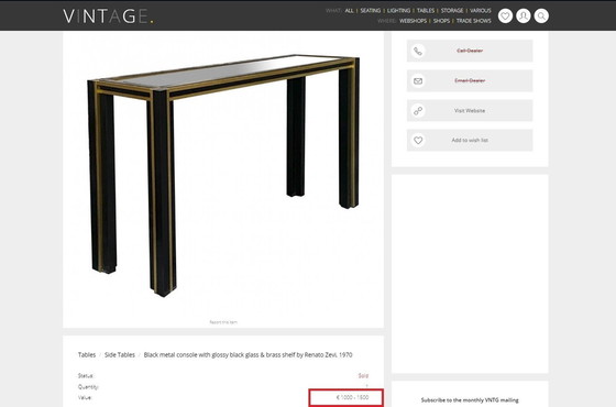 Image 1 of Prachtig Authentiek Groot Console Ontwerp Renato Zevi 1970'S Made In Italy