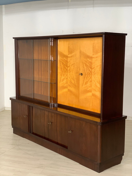 Image 1 of Mid Century hoge kast woonkamer buffet vintage