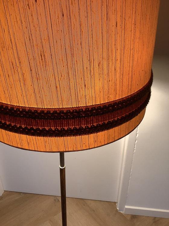 Image 1 of Herda Holland Vintage Vloerlamp Hout & Chroom ‘60