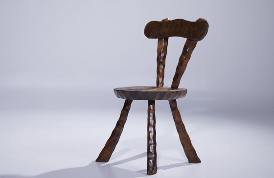 Image 1 of  Set Of 4 Hand Sculptured Brutalist Chairs