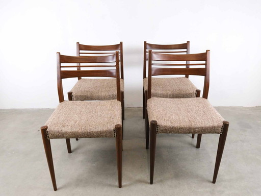 4x set vintage Deense eetkamerstoel