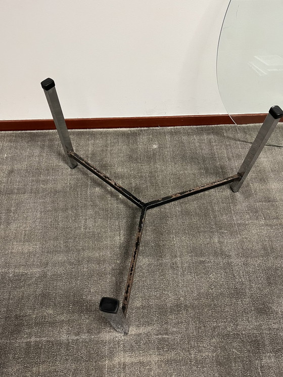 Image 1 of Vintage salontafel glas lectuurmand