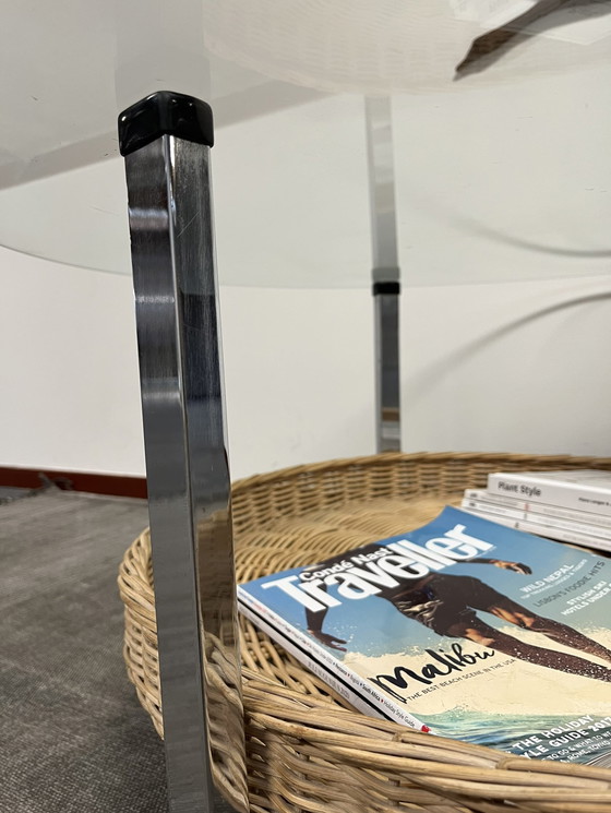 Image 1 of Vintage salontafel glas lectuurmand