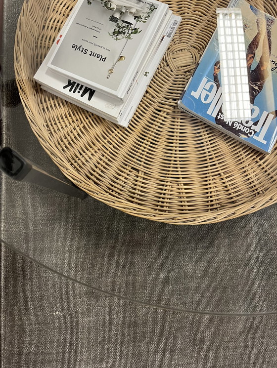 Image 1 of Vintage salontafel glas lectuurmand