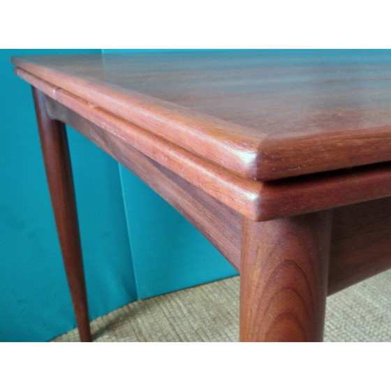 Image 1 of Vintage vierkante teakhouten uitschuifbare tafel Denemarken 1960