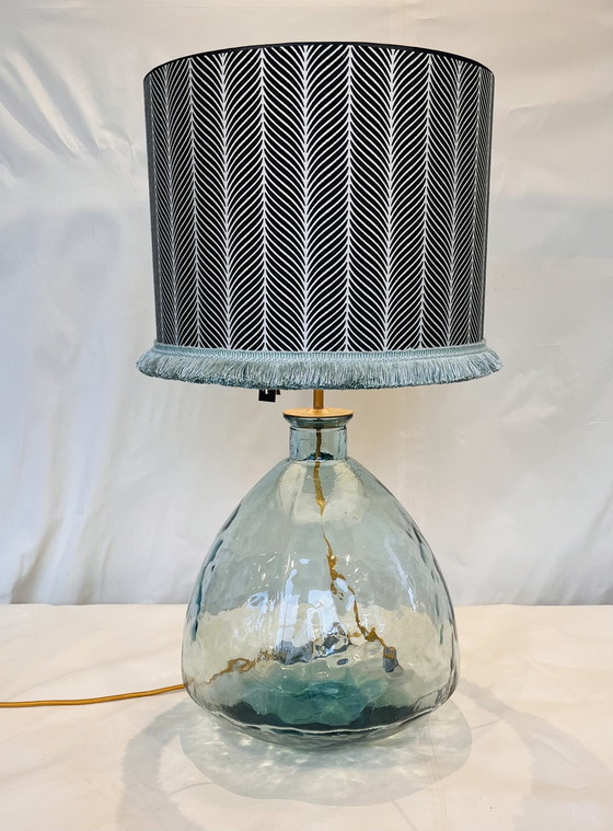 Image 1 of Glazen Lamp Met Prachtige Kap