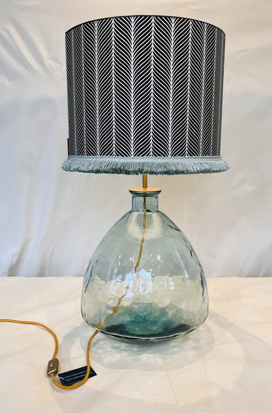 Image 1 of Glazen Lamp Met Prachtige Kap