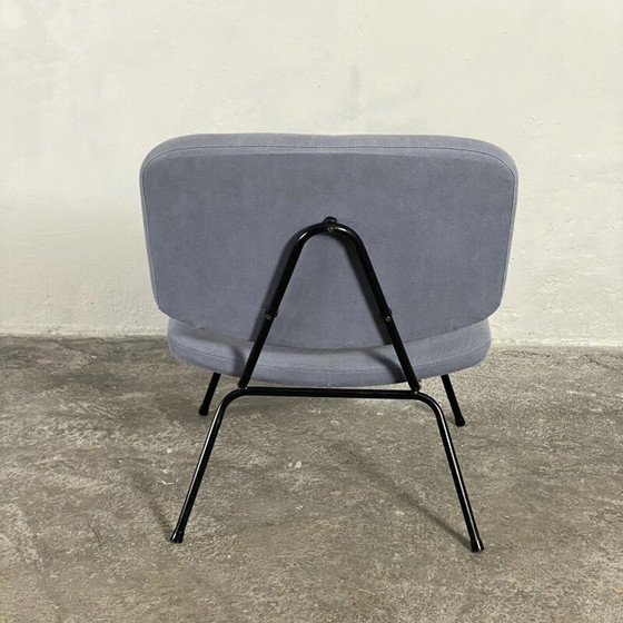 Image 1 of Vintage CM190 fauteuil in zwart gelakt staal en stof van Pierre Paulin voor Thonet, 1950