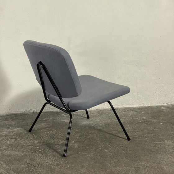 Image 1 of Vintage CM190 fauteuil in zwart gelakt staal en stof van Pierre Paulin voor Thonet, 1950