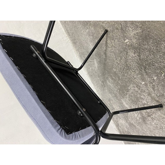 Image 1 of Vintage CM190 fauteuil in zwart gelakt staal en stof van Pierre Paulin voor Thonet, 1950