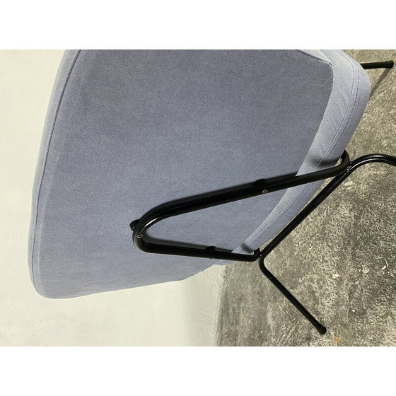 Image 1 of Vintage CM190 fauteuil in zwart gelakt staal en stof van Pierre Paulin voor Thonet, 1950