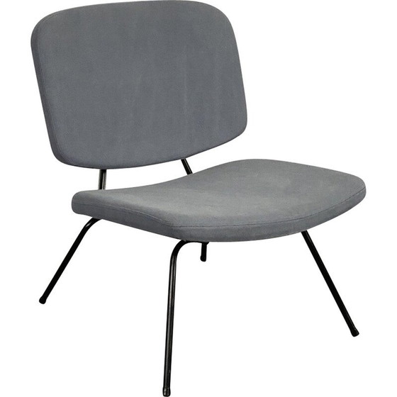 Image 1 of Vintage CM190 fauteuil in zwart gelakt staal en stof van Pierre Paulin voor Thonet, 1950