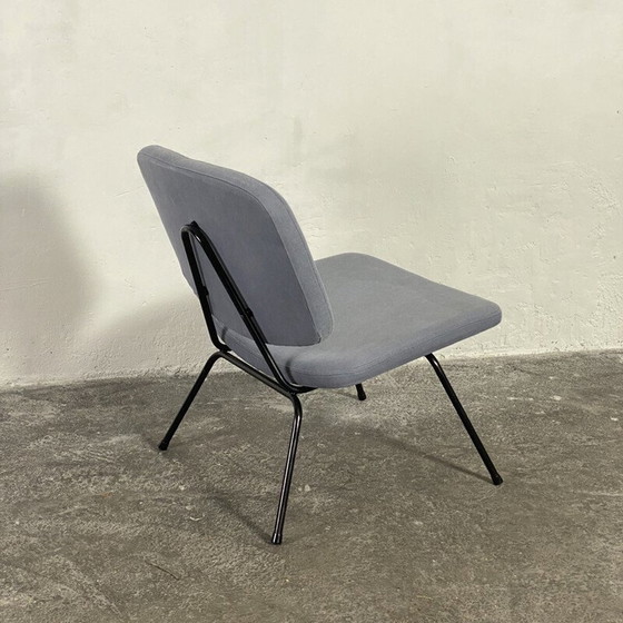 Image 1 of Vintage CM190 fauteuil in zwart gelakt staal en stof van Pierre Paulin voor Thonet, 1950
