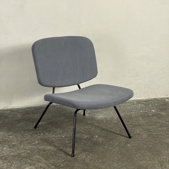 Image 1 of Vintage CM190 fauteuil in zwart gelakt staal en stof van Pierre Paulin voor Thonet, 1950