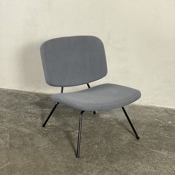 Image 1 of Vintage CM190 fauteuil in zwart gelakt staal en stof van Pierre Paulin voor Thonet, 1950