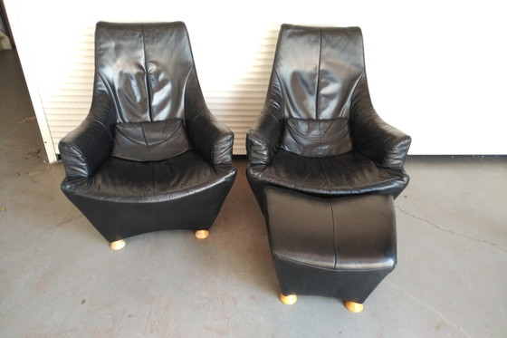 Image 1 of 2x Design Fauteuil + Hocker De Toekomst Sitting Vision Zwart