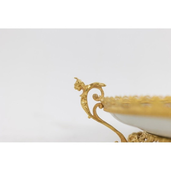Image 1 of Vintage Canton porselein en bronzen bord, 1880