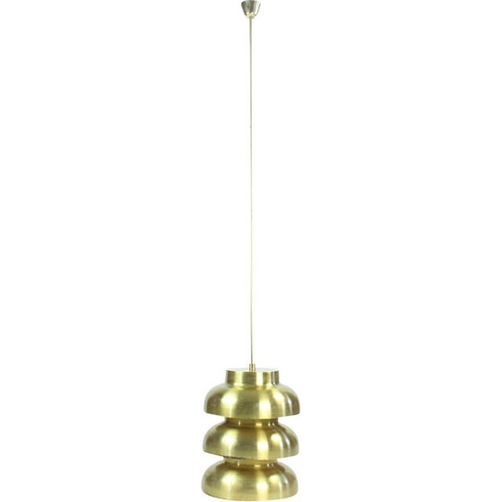 Image 1 of Vintage hanglamp van messing, Tsjecho-Slowakije 1960