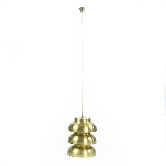 Image 1 of Vintage hanglamp van messing, Tsjecho-Slowakije 1960