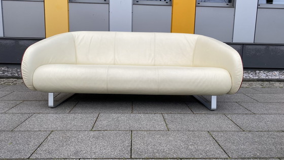 Image 1 of Rolf Benz Design Sofa leer rood-beige