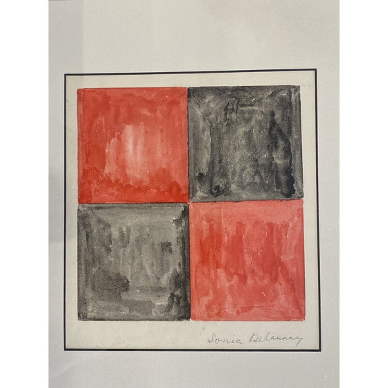 Image 1 of Vintage schilderij van Sonia Delaunay, 1971