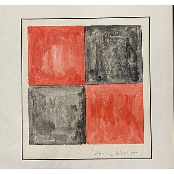 Image 1 of Vintage schilderij van Sonia Delaunay, 1971