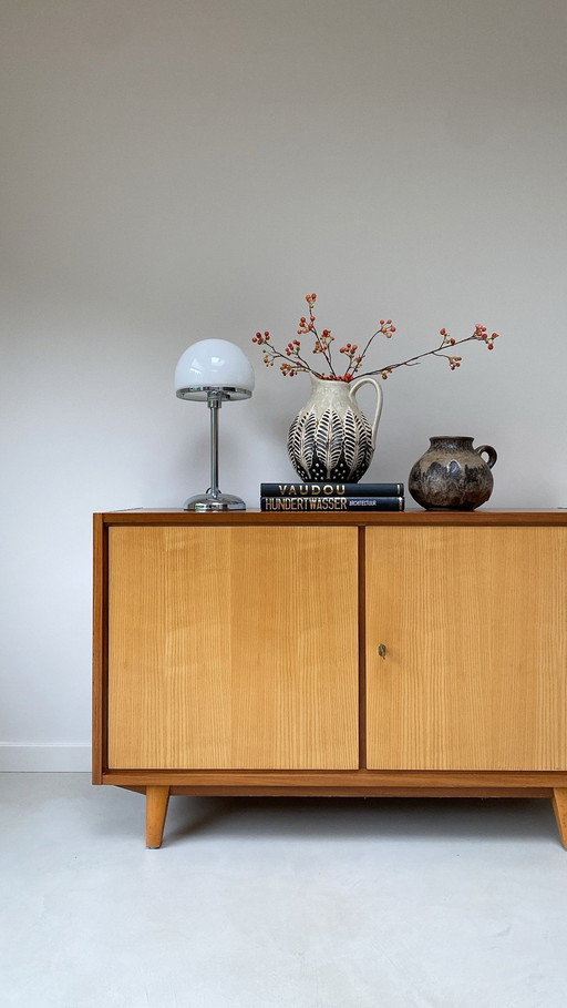 Vintage Teak Houten Dressoir Met 2 Deuren