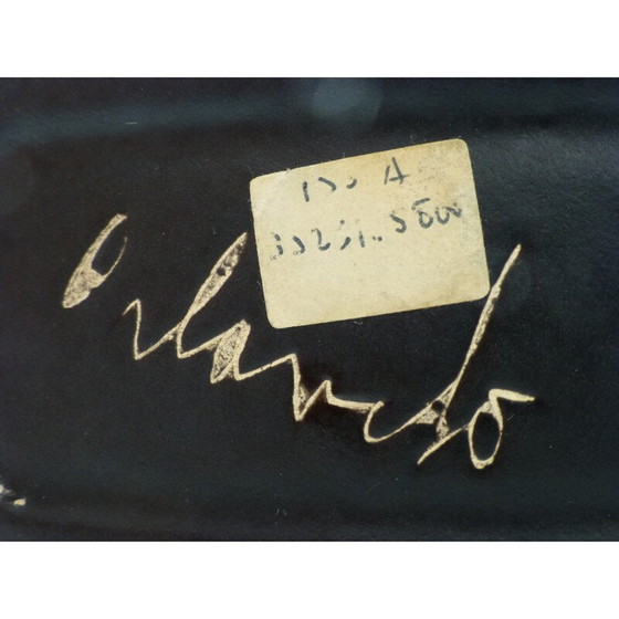 Image 1 of Vintage zwart keramieken vaas van Denise Orlando, 1950