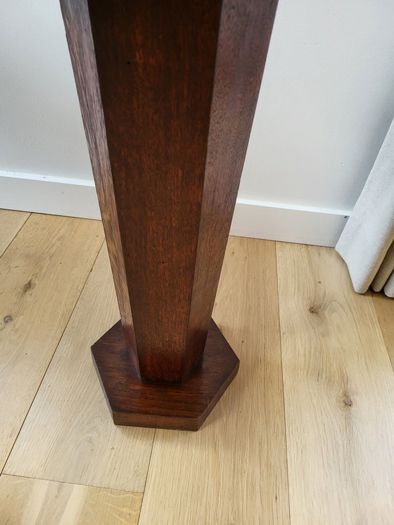 Image 1 of Art Deco Zeshoekige Bijzettafel Of Plantenstaander, Hout